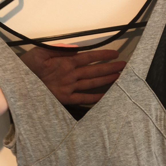 Grey body form dress with mesh cut outs - Picture 3 of 5